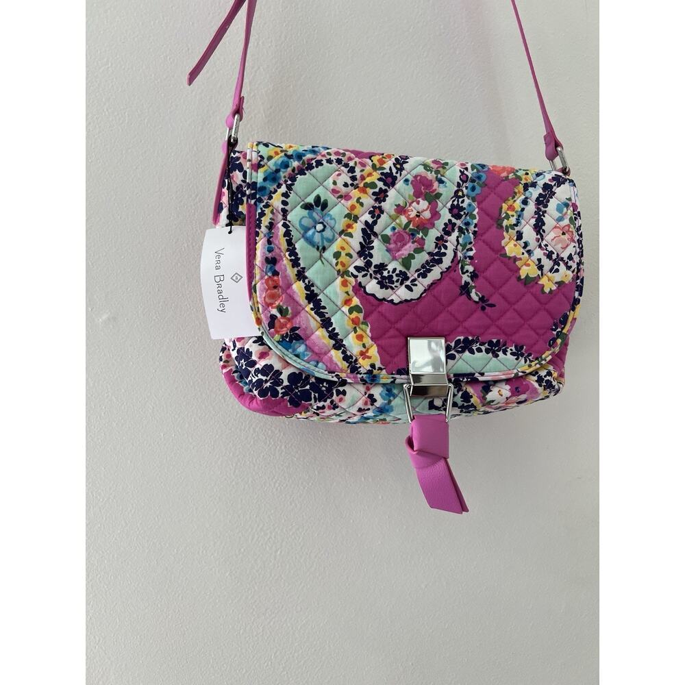 NWT Vera Bradley Carson Crossbody Bag Wildflower Paisley Flap Purse Floral - Picture 13 of 13